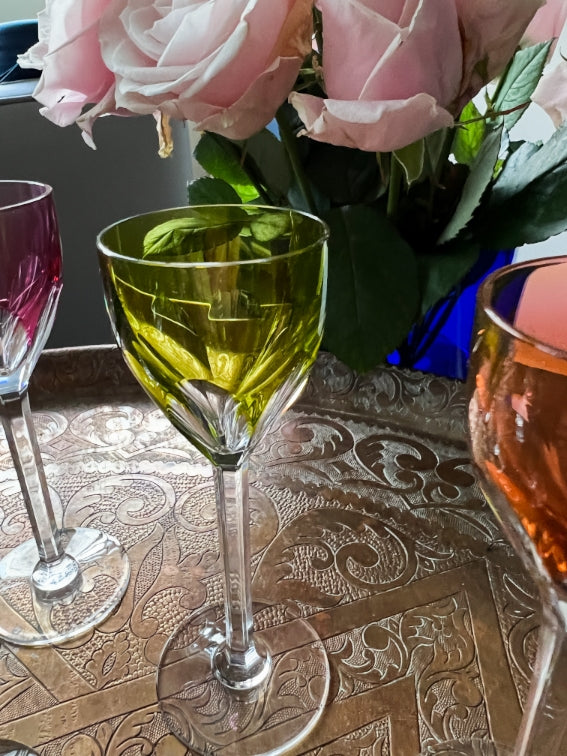 Lot de 6 verres à liqueur Genova multicolores estampillés très bon état