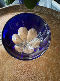 Un verre roemer Cristal Baccarat modèle Genova bleu très bon état