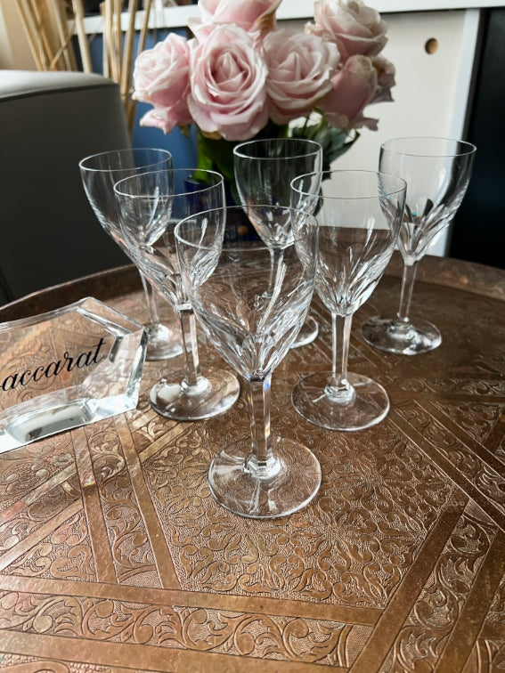 Lot de 6 verres à vin 15 cm Cristal Baccarat modèle Genova très bon état