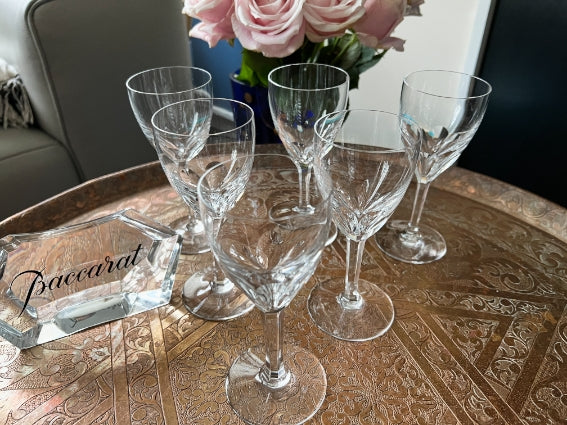 Lot de 6 verres à vin 15 cm Cristal Baccarat modèle Genova très bon état