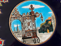 Superbe assiette en émaux de Longwy / Décor Nancy 32 cm