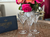 Lot de 3 verres à vin Cristal Saint Louis modèle Bristol signés très bon état