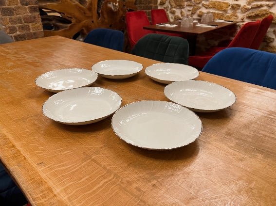 Lot 6 assiettes creuses Porcelaine Bernardaud modèle Verdi