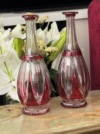Lot de 2 carafes Cristal Saint Louis rouges très bon état années 30