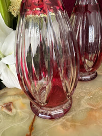 Lot de 2 carafes Cristal Saint Louis rouges très bon état années 30