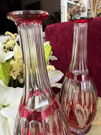 Lot de 2 carafes Cristal Saint Louis rouges très bon état années 30