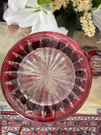 Lot de 2 carafes Cristal Saint Louis rouges très bon état années 30