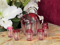 Service à liqueur Cristal Saint Louis rouge très bon état années 30