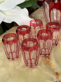 Service à liqueur Cristal Saint Louis rouge très bon état années 30