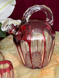 Service à liqueur Cristal Saint Louis rouge très bon état années 30