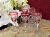 Lot de 6 verres à vin Cristal Saint Louis rouges très bon état années 30