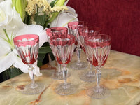 Lot de 6 verres à porto Cristal Saint Louis rouges très bon état années 30