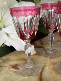 Lot de 6 verres à porto Cristal Saint Louis rouges très bon état années 30