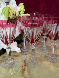 Lot de 6 verres à eau Cristal Saint Louis rouges très bon état années 30