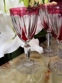 Lot de 6 verres à eau Cristal Saint Louis rouges très bon état années 30