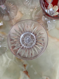 Lot de 6 verres à eau Cristal Saint Louis rouges très bon état années 30