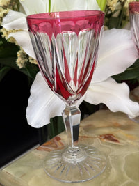 Lot de 6 verres à eau Cristal Saint Louis rouges très bon état années 30