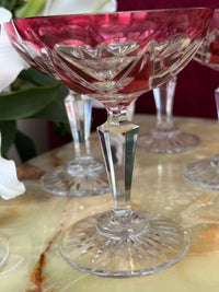 Lot de 6 coupes à champagne Cristal Saint Louis rouges très bon état années 30