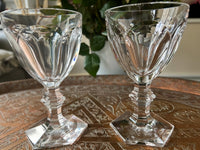 Set of 2 Baccarat Harcourt crystal red wine glasses excellent condition 13.5 cm
