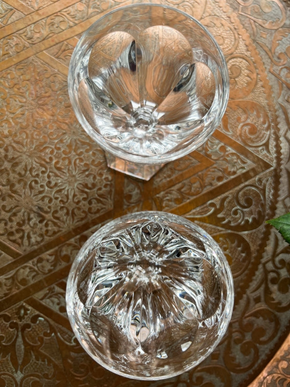 Set of 2 Baccarat Harcourt crystal red wine glasses excellent condition 13.5 cm