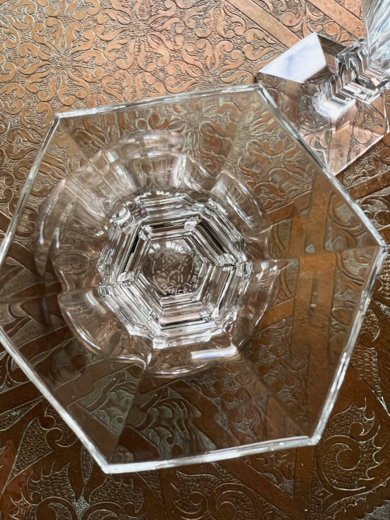 Set of 2 Baccarat Harcourt crystal red wine glasses excellent condition 13.5 cm