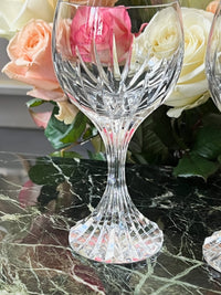 Lot de 2 verres à vin Cristal Baccarat modèle Massena parfait état h 16,5 cm
