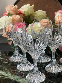 Lot de 6 verres à vin Cristal Baccarat modèle Massena parfait état h 16,5 cm