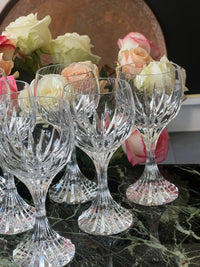 Lot de 6 verres à vin Cristal Baccarat modèle Massena parfait état h 16,5 cm