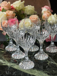 Lot de 6 verres à vin Cristal Baccarat modèle Massena parfait état h 16,5 cm