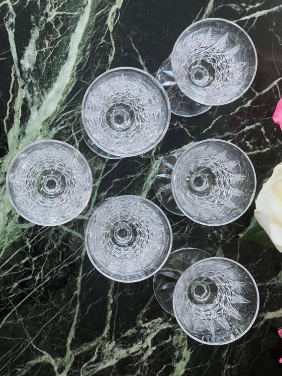 Lot de 6 verres à porto/vin blanc Cristal Saint Louis modèle Tarn hauteur 13 cm