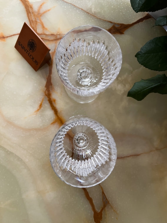 Lot de 2 verres à eau Cristal Saint Louis modèle Liane estampillés très bon état