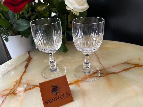 Lot de 2 verres à eau Cristal Saint Louis modèle Liane estampillés très bon état