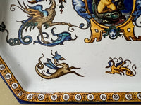 Ensemble Faïence de Gien 4 éléments motif Renaissance fond blanc