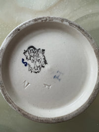 Ensemble Faïence de Gien 4 éléments motif Renaissance fond blanc