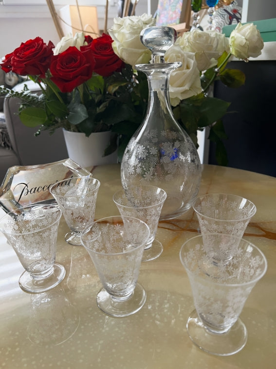 Service à porto/liqueur Baccarat Elisabeth Millefiori