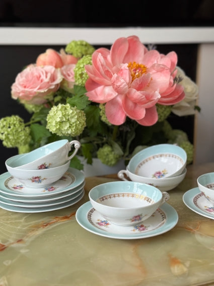 Lot de 6 tasses Porcelaine de Limoges Georges Boyer