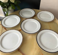 Lot de 6 assiettes 21 cm Porcelaine de Limoges Bernardaud Antinea Anthracite