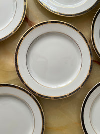 Lot de 6 assiettes 21 cm Porcelaine de Limoges Bernardaud Antinea Anthracite