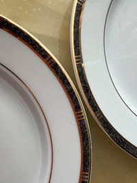 Lot de 6 assiettes 21 cm Porcelaine de Limoges Bernardaud Antinea Anthracite