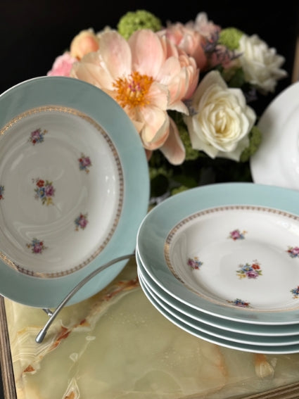 Lot de 6 assiettes creuses 24 cm Porcelaine de Limoges Georges Boyer