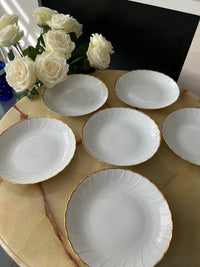 Lot de 6 assiettes creuses Porcelaine de Limoges Bernardaud modèle Verlaine