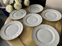 Lot 6 assiettes plates 24 cm Porcelaine de Limoges Bernardaud modèle Verlaine