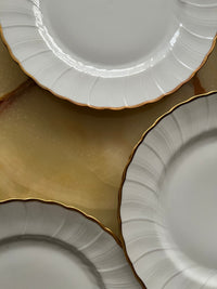 Lot 6 assiettes plates 24 cm Porcelaine de Limoges Bernardaud modèle Verlaine