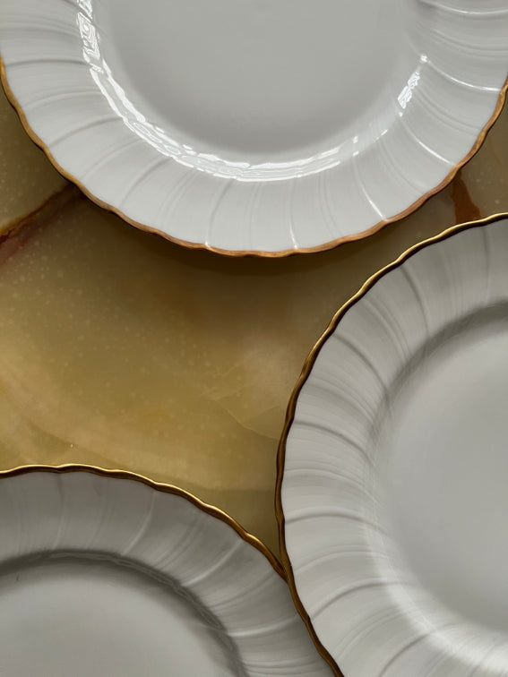Lot 6 assiettes plates 24 cm Porcelaine de Limoges Bernardaud modèle Verlaine