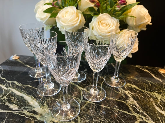 Cristal Saint Louis lot de 6 verres à porto modèle Chantilly très bon état