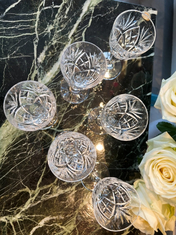 Cristal Saint Louis lot de 6 verres à porto modèle Chantilly très bon état