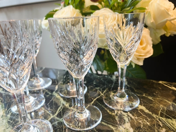 Cristal Saint Louis lot de 6 verres à vin blanc modèle Chantilly très bon état