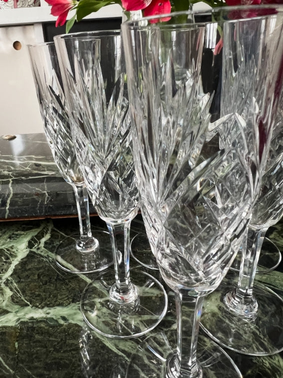 Lot de 6 flûtes à champagne Cristal Saint Louis modèle Chantilly très bon état
