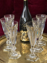 Lot de 6 Flûtes à champagne Cristal Baccarat modèle Harcourt très bon état