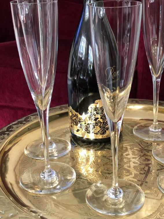 Lot de 6 Flûtes à champagne Cristal Baccarat Dom Perignon très bon état avec boîte